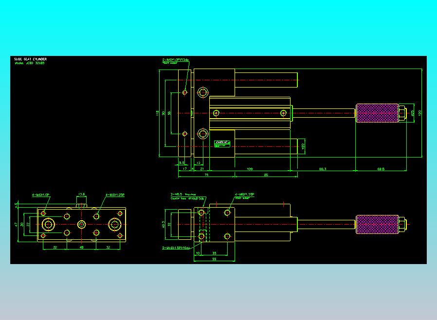 滑座气缸2D-JCBD32x85