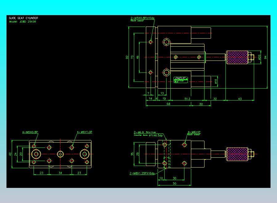滑座气缸2D-JCBD25x30