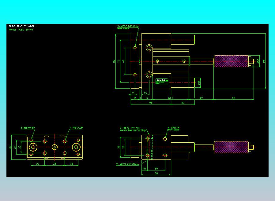 滑座气缸2D-JCBD25x40