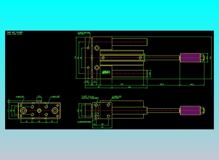 滑座气缸2D-JCBD32x100