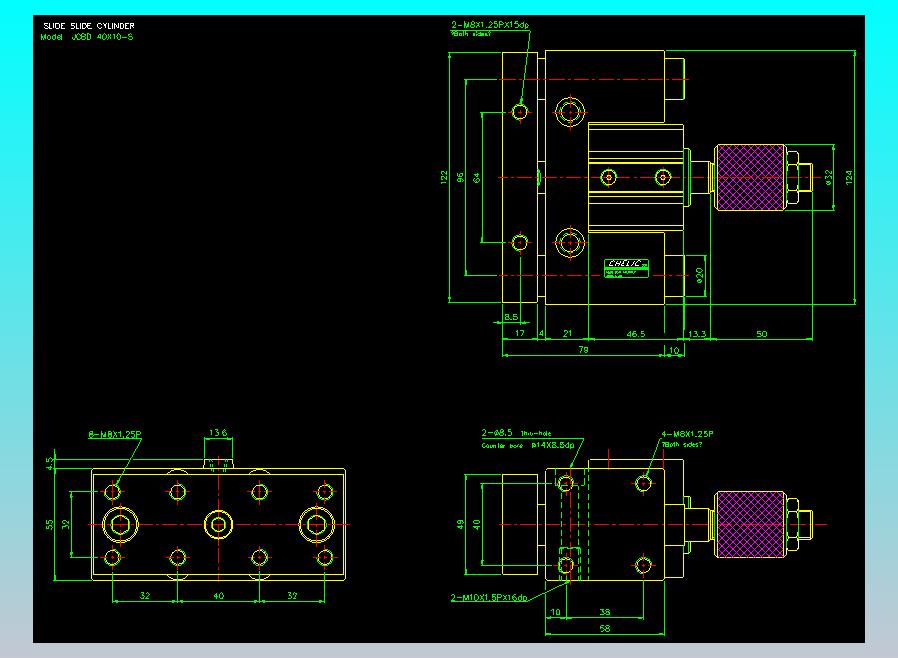 滑座气缸2D-JCBD40x10-S