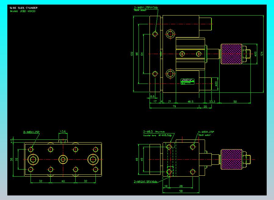 滑座气缸2D-JCBD40x20