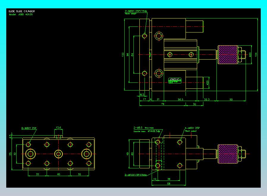 滑座气缸2D-JCBD40x30