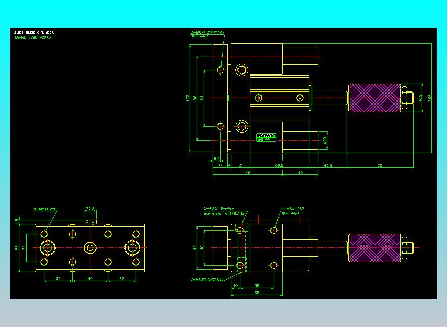 滑座气缸2D-JCBD40x40