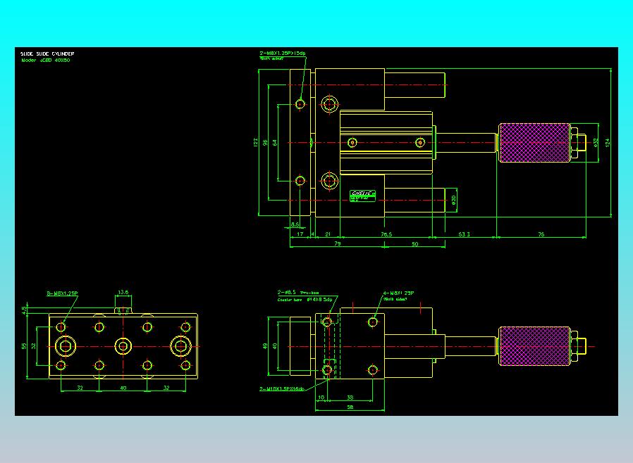 滑座气缸2D-JCBD40x50