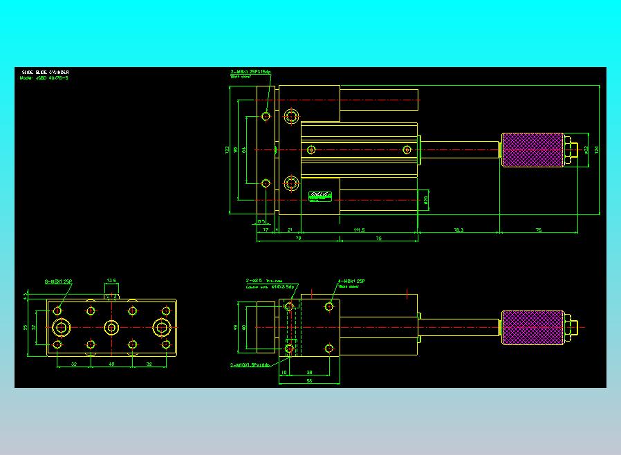 滑座气缸2D-JCBD40x75-S