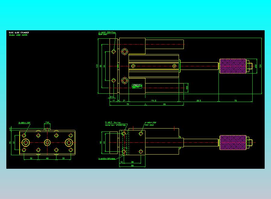 滑座气缸2D-JCBD40x85