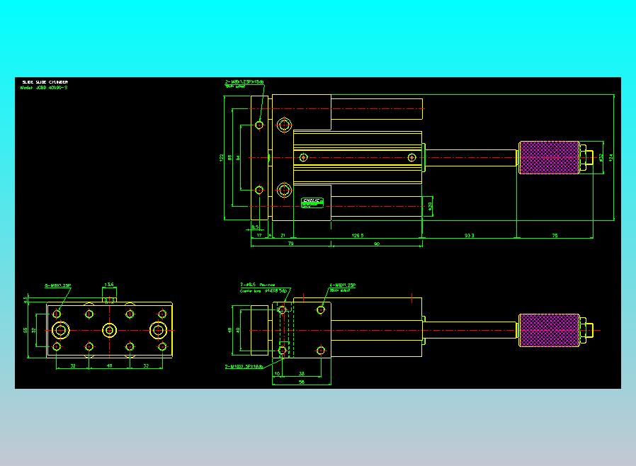 滑座气缸2D-JCBD40x90-S