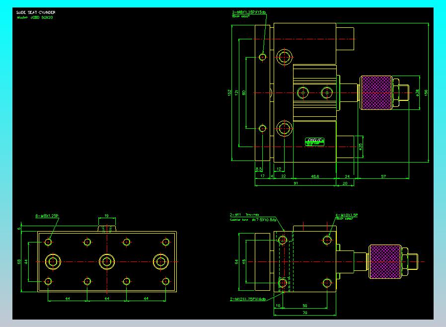 滑座气缸2D-JCBD50x20