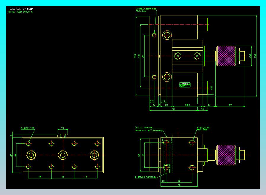 滑座气缸2D-JCBD50x20-S