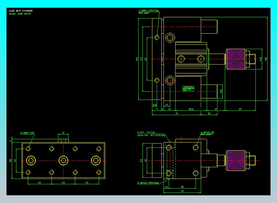滑座气缸2D-JCBD50x30
