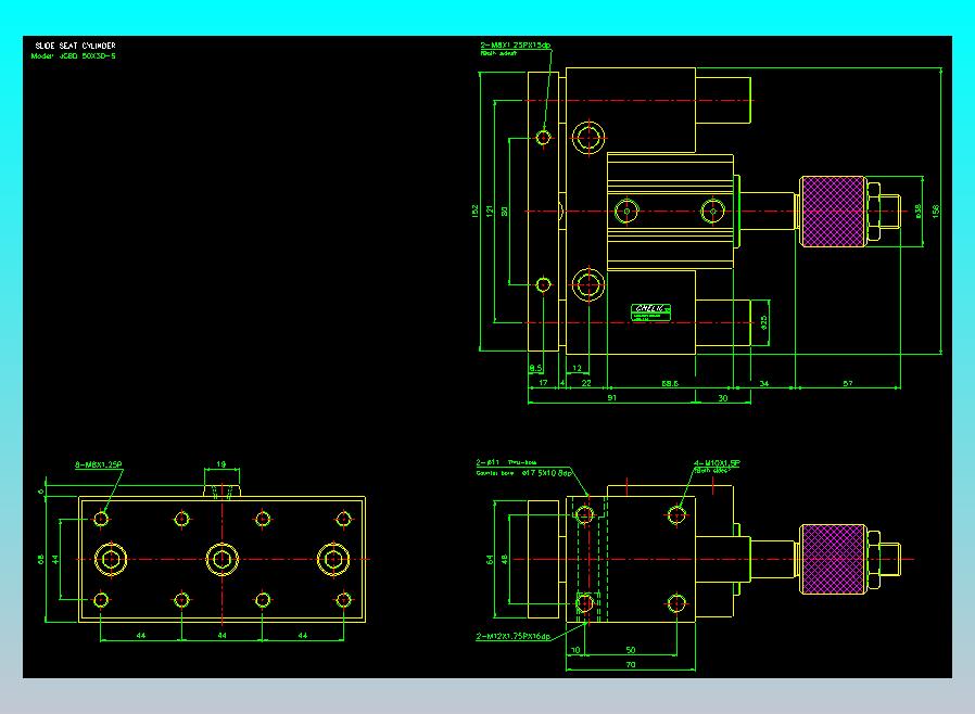 滑座气缸2D-JCBD50x30-S