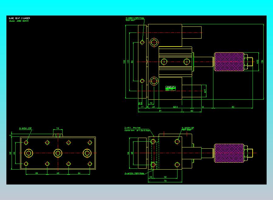 滑座气缸2D-JCBD50x40