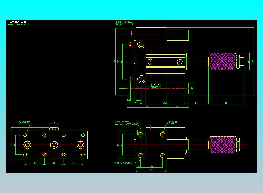 滑座气缸2D-JCBD50x50-S