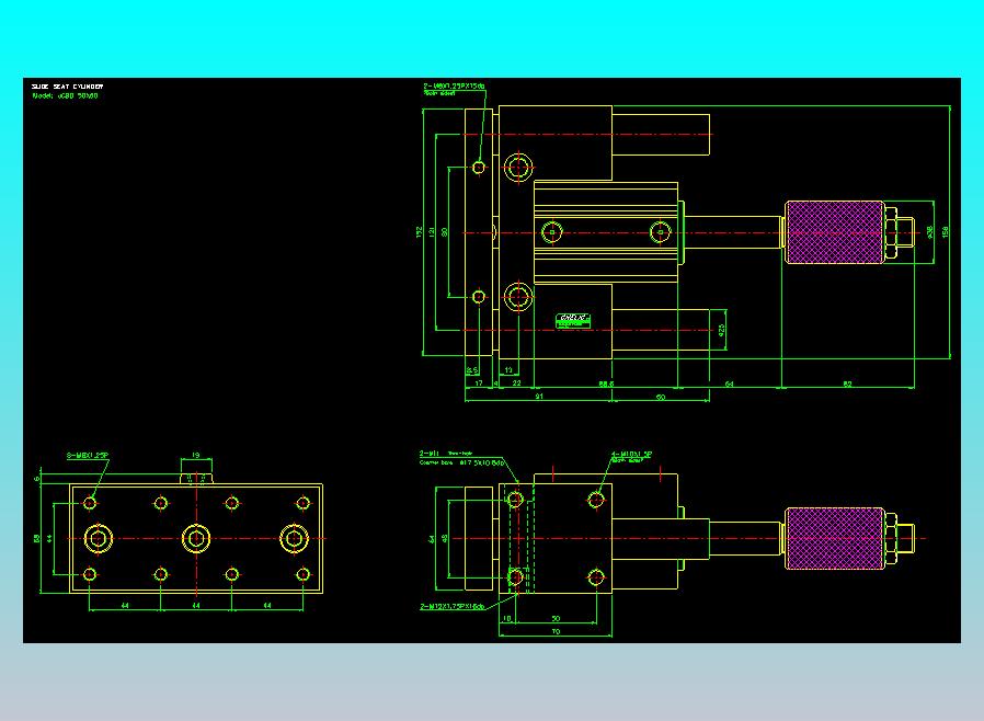 滑座气缸2D-JCBD50x60