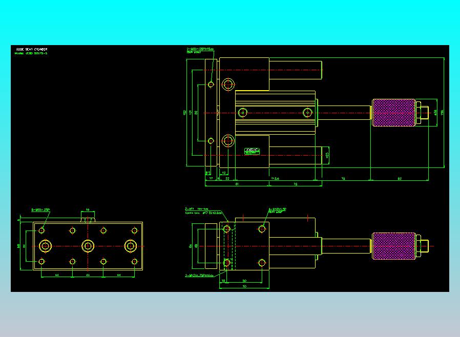 滑座气缸2D-JCBD50x75-S