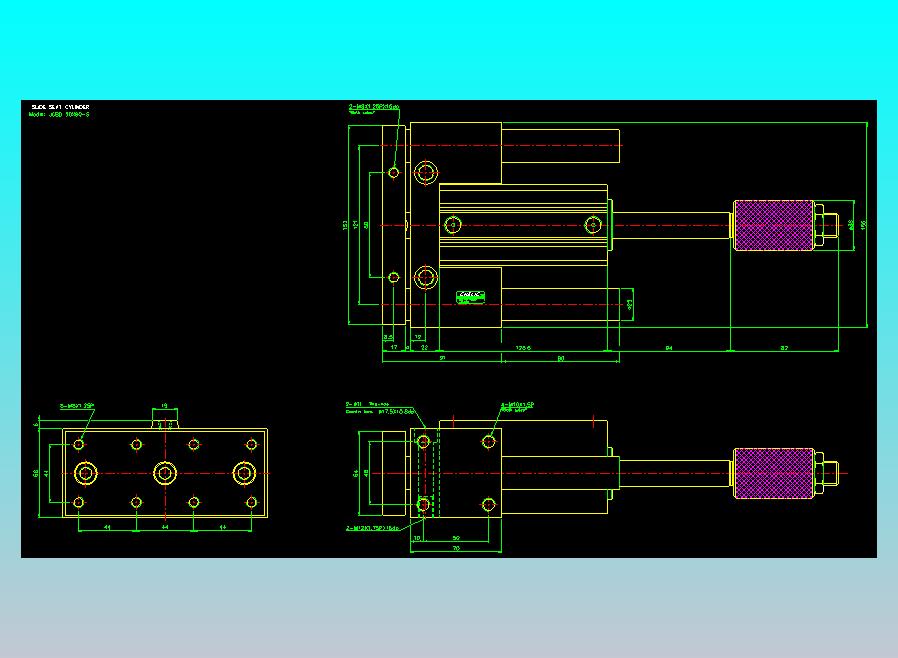 滑座气缸2D-JCBD50x90-S