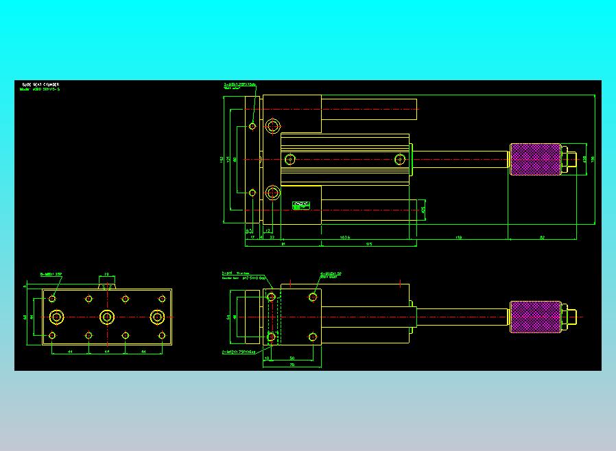 滑座气缸2D-JCBD50x115-S
