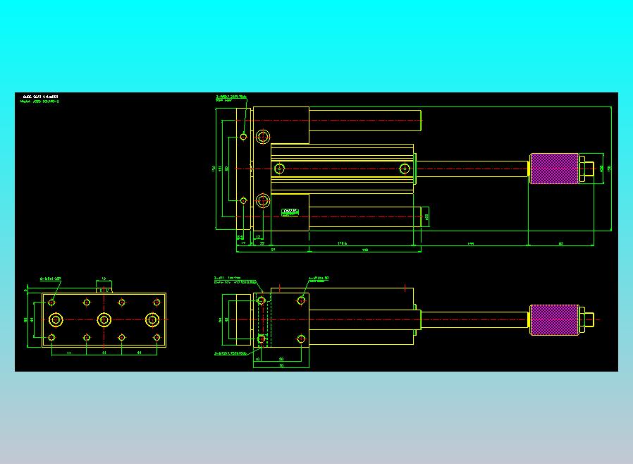 滑座气缸2D-JCBD50x140-S