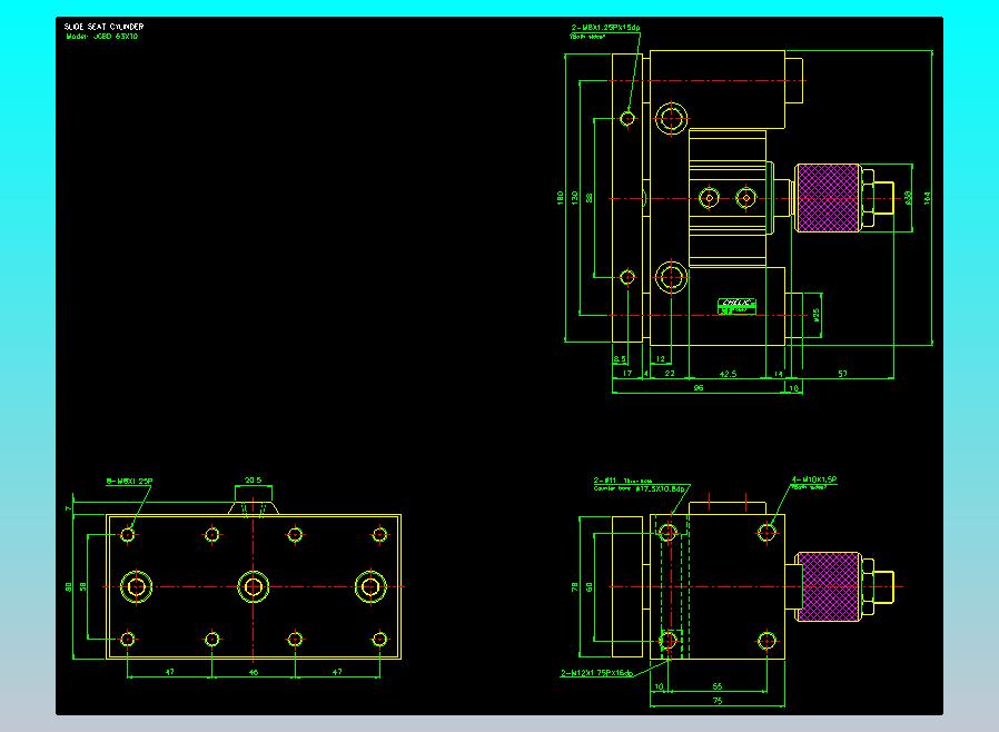 滑座气缸2D-JCBD63x10