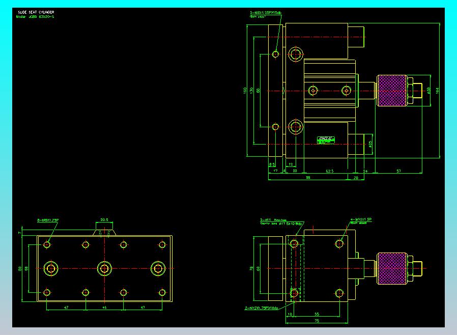 滑座气缸2D-JCBD63x20-S