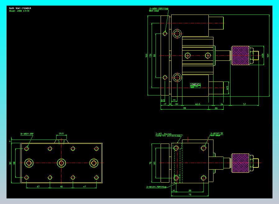 滑座气缸2D-JCBD63x30