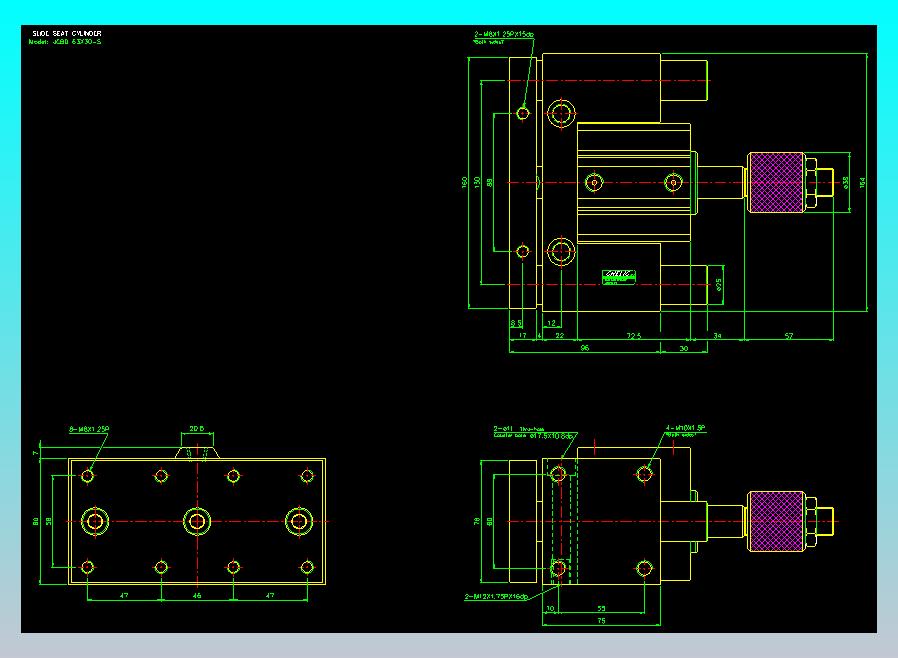 滑座气缸2D-JCBD63x30-S