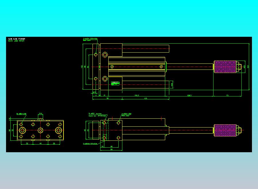 滑座气缸2D-JCBD40x125