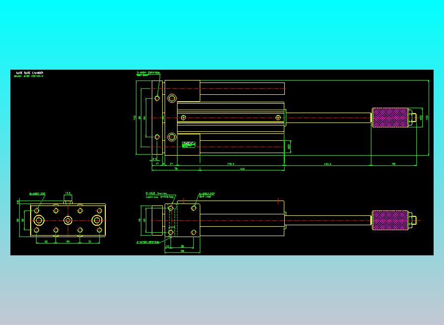 滑座气缸2D-JCBD40x140-S