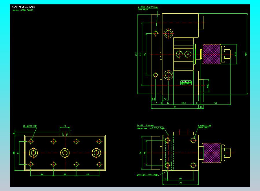 滑座气缸2D-JCBD50x10