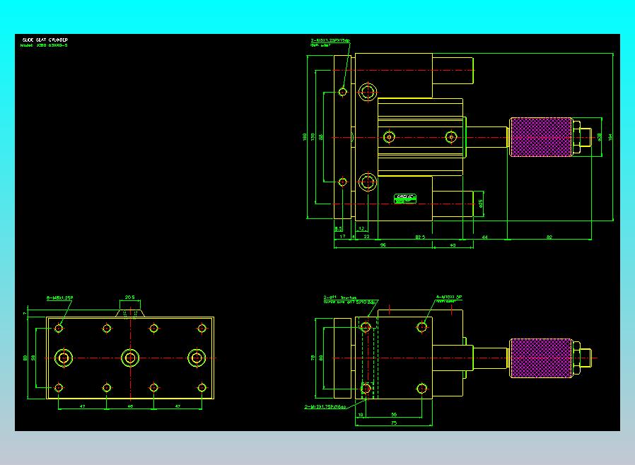 滑座气缸2D-JCBD63x40-S