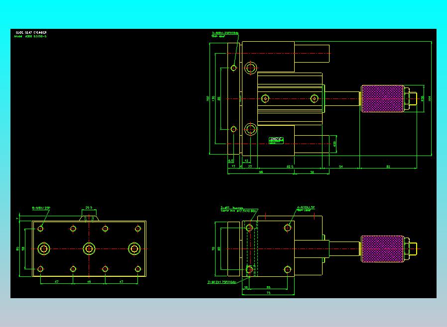 滑座气缸2D-JCBD63x50-S