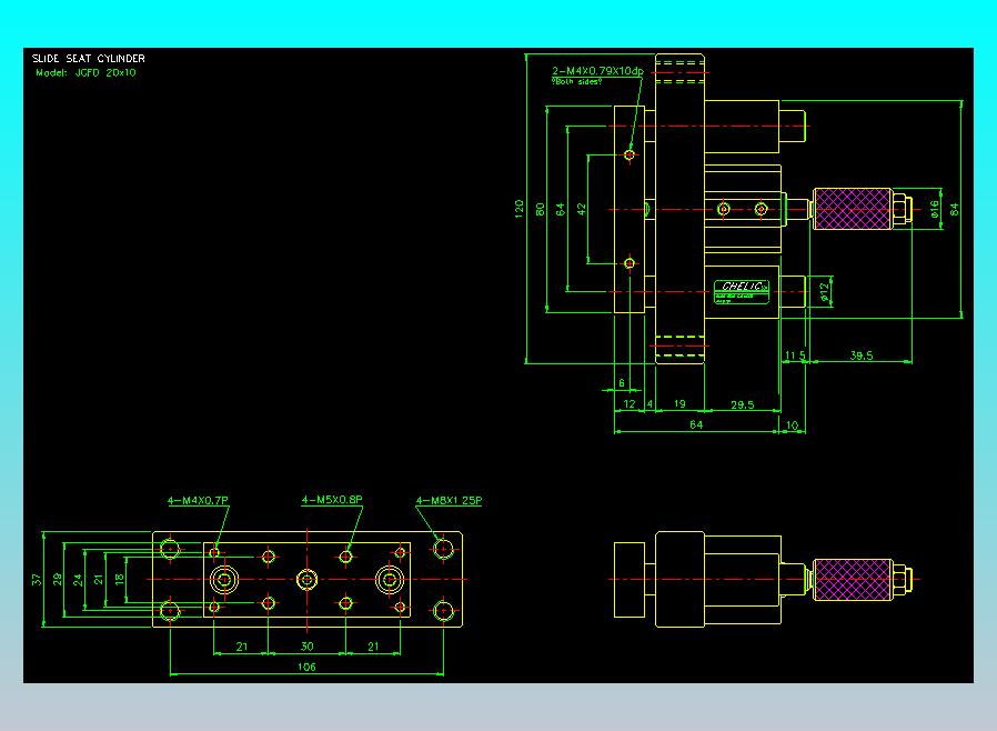 滑座气缸2D-JCF20x10