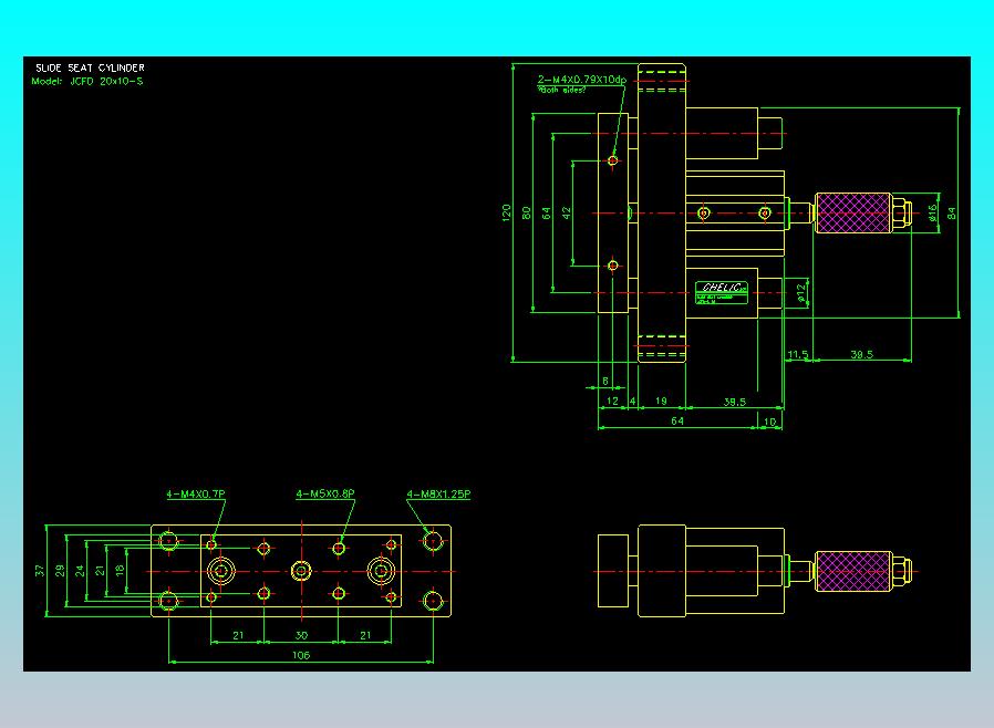 滑座气缸2D-JCF20x10-S