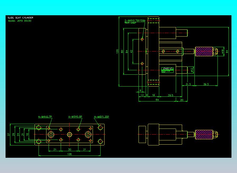 滑座气缸2D-JCF20x20