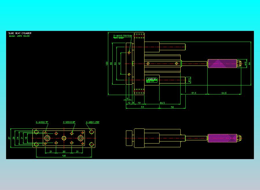 滑座气缸2D-JCF20x50
