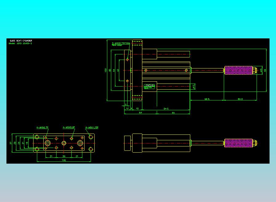 滑座气缸2D-JCF20x65-S
