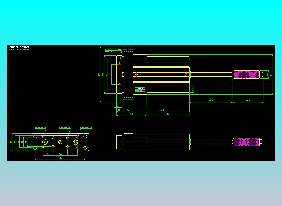 滑座气缸2D-JCF20x90-S