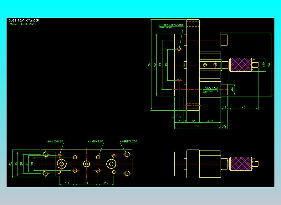 滑座气缸2D-JCF25x10