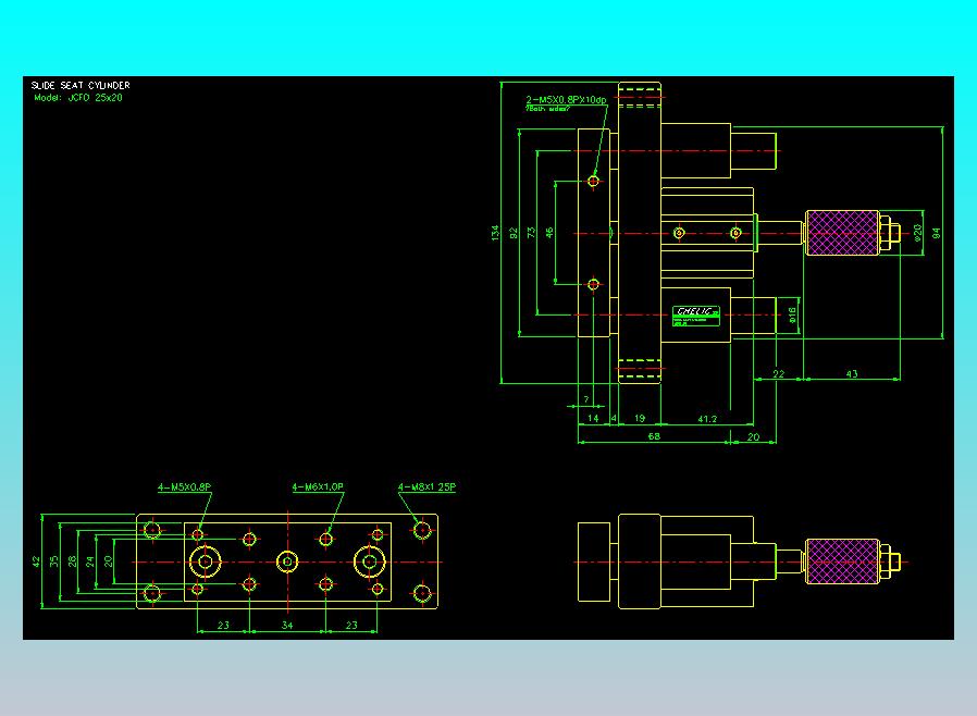 滑座气缸2D-JCF25x20