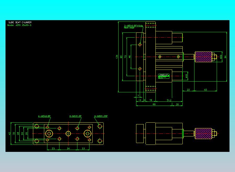 滑座气缸2D-JCF25x20-S