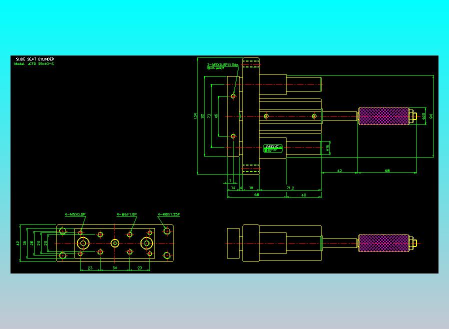 滑座气缸2D-JCF25x40-S