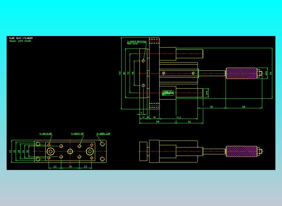 滑座气缸2D-JCF25x50