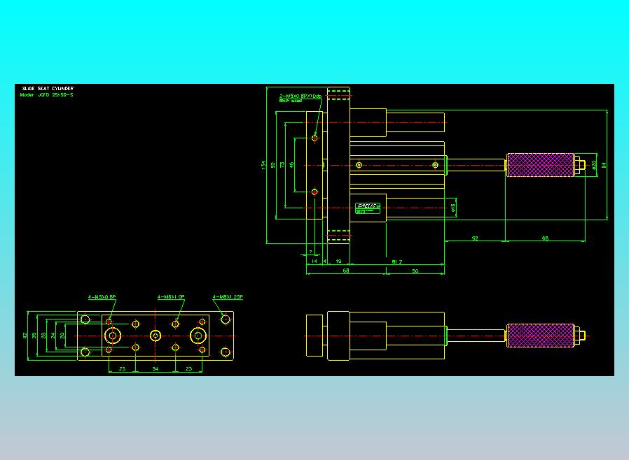 滑座气缸2D-JCF25x50-S