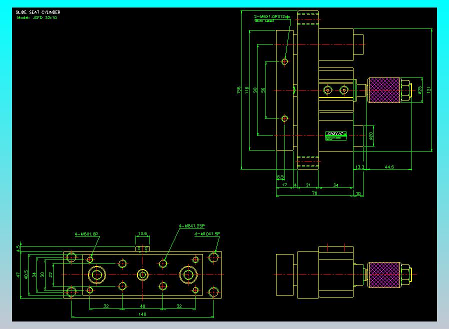 滑座气缸2D-JCF32x10