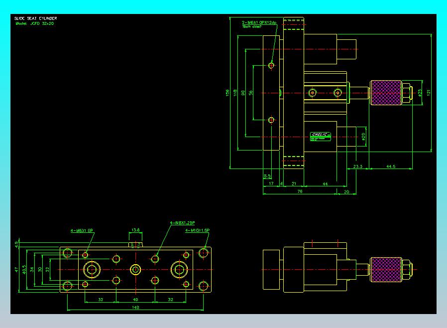 滑座气缸2D-JCF32x20