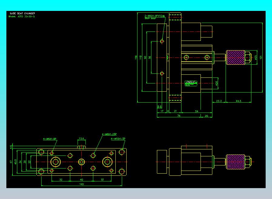 滑座气缸2D-JCF32x20-S