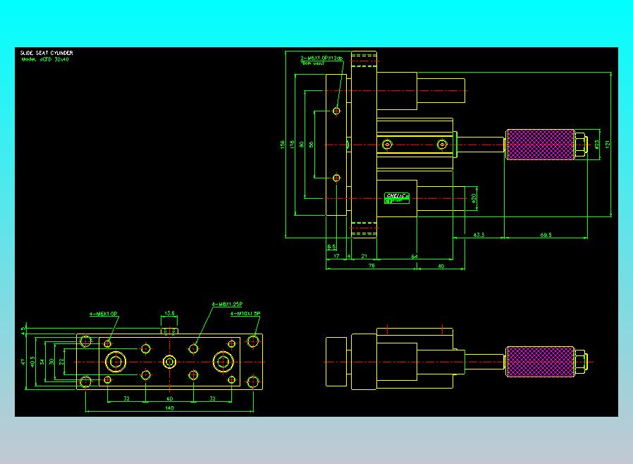 滑座气缸2D-JCF32x40