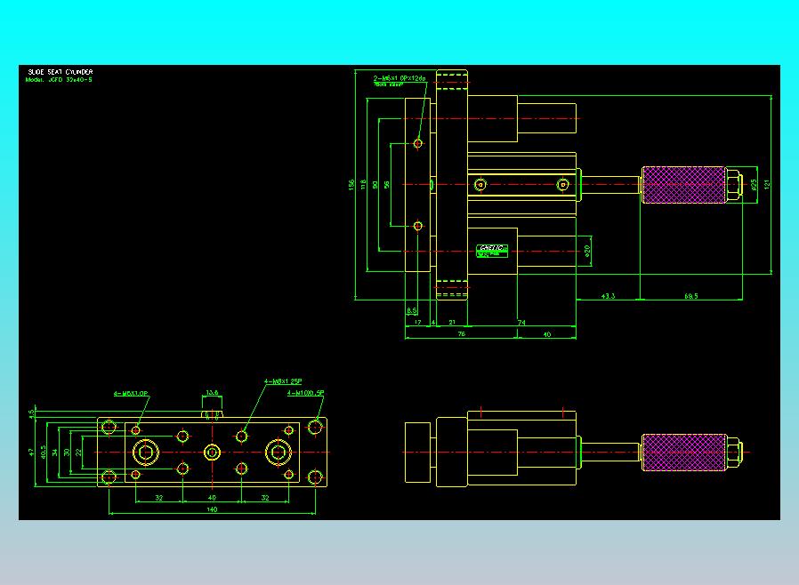 滑座气缸2D-JCF32x40-S