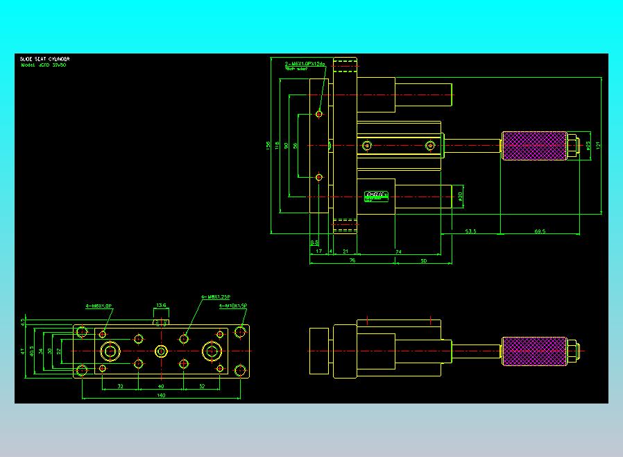 滑座气缸2D-JCF32x50